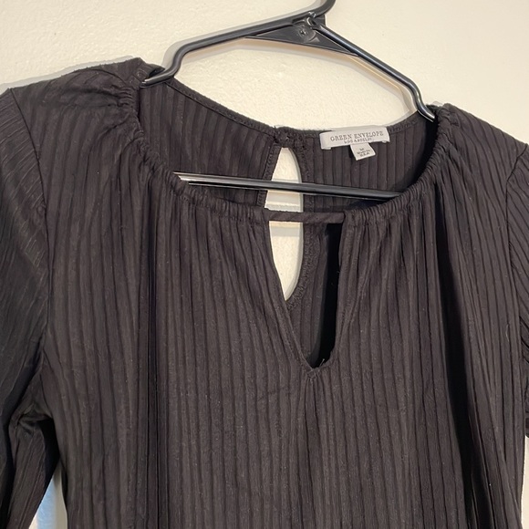 Green Envelope Long Sleeve Keyhole High Neck Thong Body Suit - Picture 4 of 11